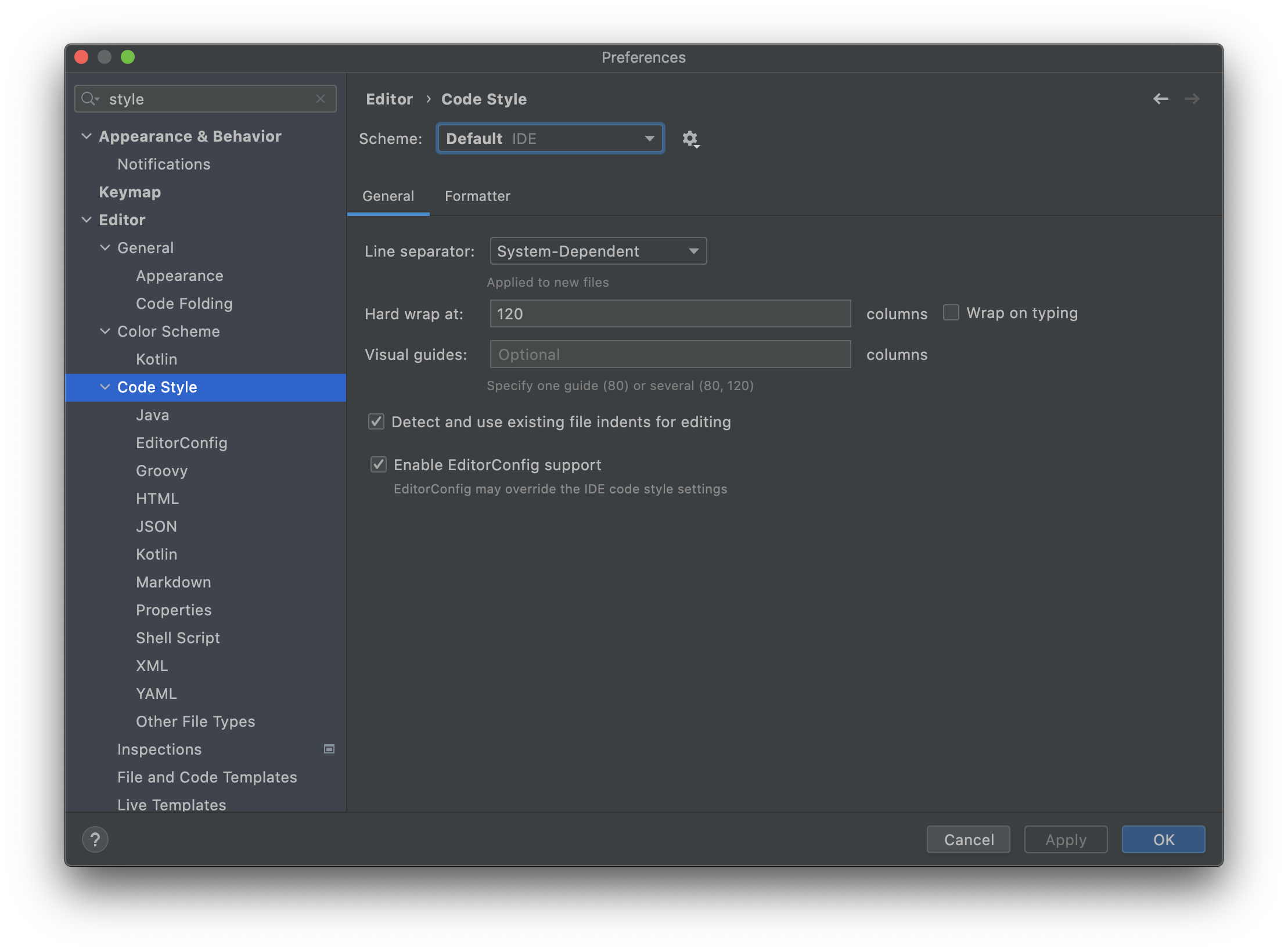 "IntelliJ Code Style Configuration 1"