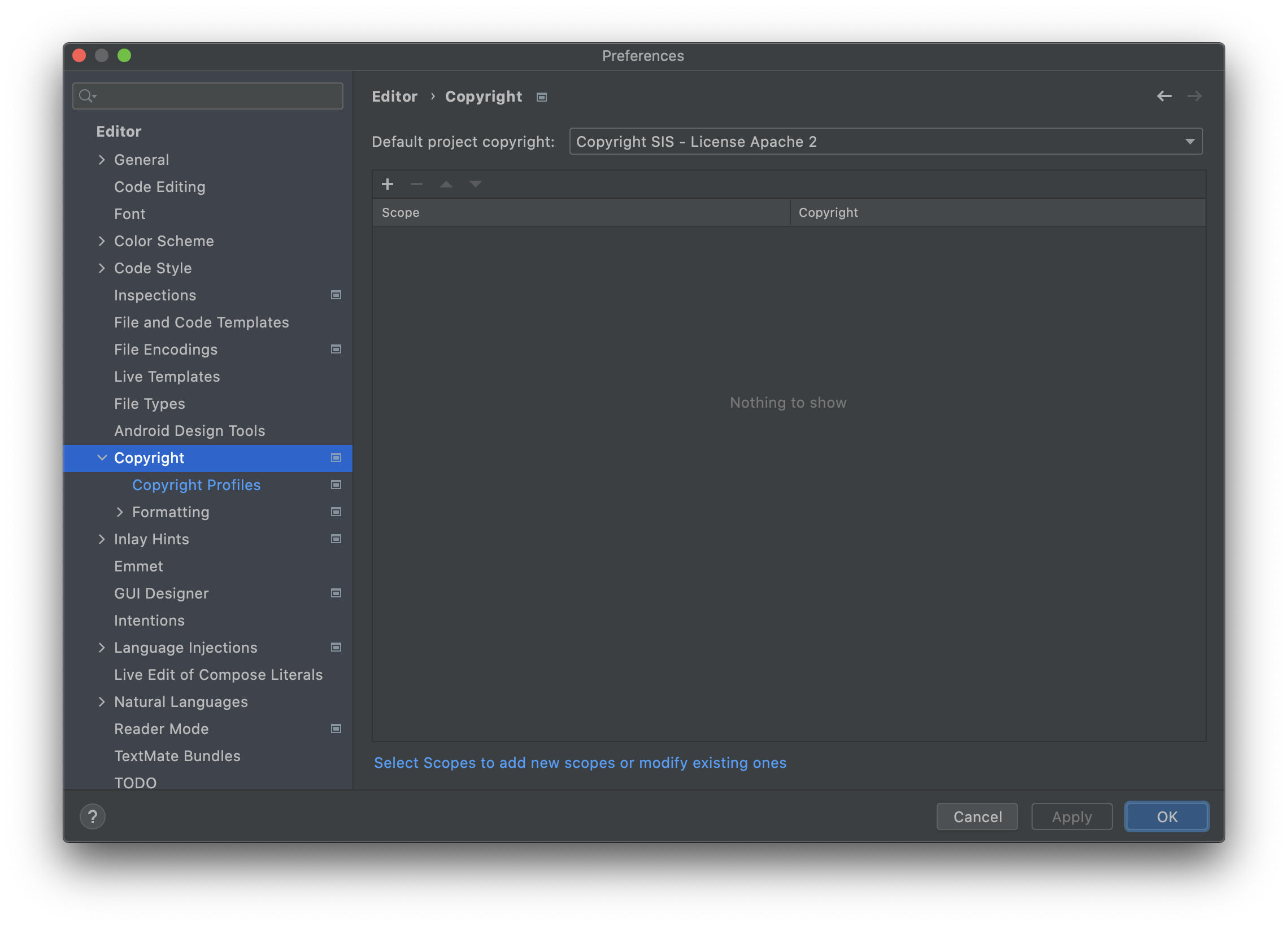 "IntelliJ Copyright Configuration 2"